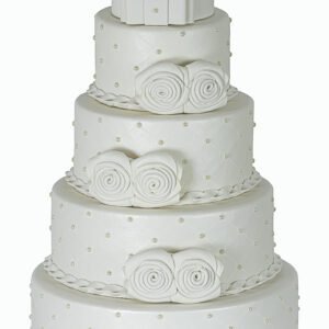 BOLO FAKE 5 BASES BODAS BRANCO