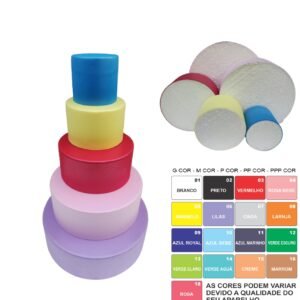 Bolo Fake Maquete Eva Sem Emenda Pronto Para Decorar 5 Bases Maciça