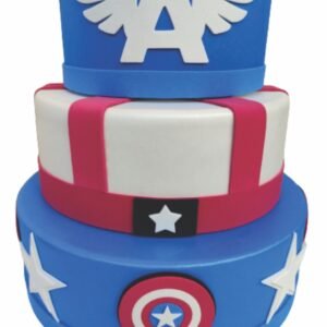 Bolo Fake Capitão América Isopor Moldado Em Eva Sem Emenda