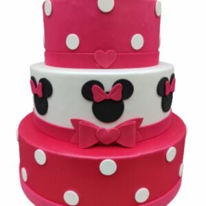 Bolo Fake Minnie Vermelha Isopor Moldado Em Eva Sem Emenda