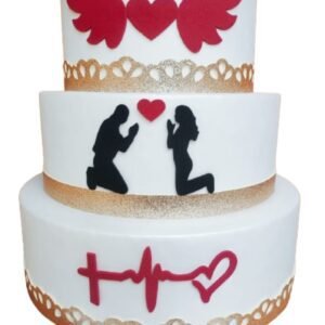 Bolo Fake Religios Crisma Batismo Noivado Casamento