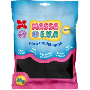 Massa De Eva Para Modelar Make+ Preto Pacote 50g
