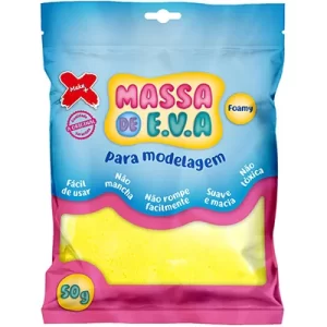 Massa De Eva Para Modelar Make+ Amarelo Pacote 50g
