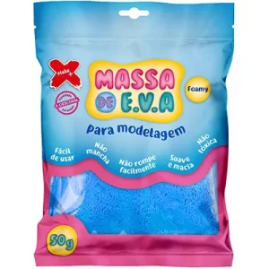 Massa De Eva Para Modelar Make+ Azul Claro Pacote 50g
