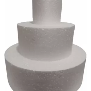 Kit Com Isopor P/bolo Fake Redondo 3 Bases