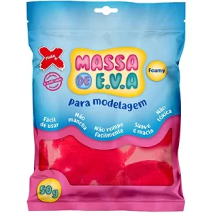 Massa De Eva Para Modelar Make+ Vermelho Pacote 50g